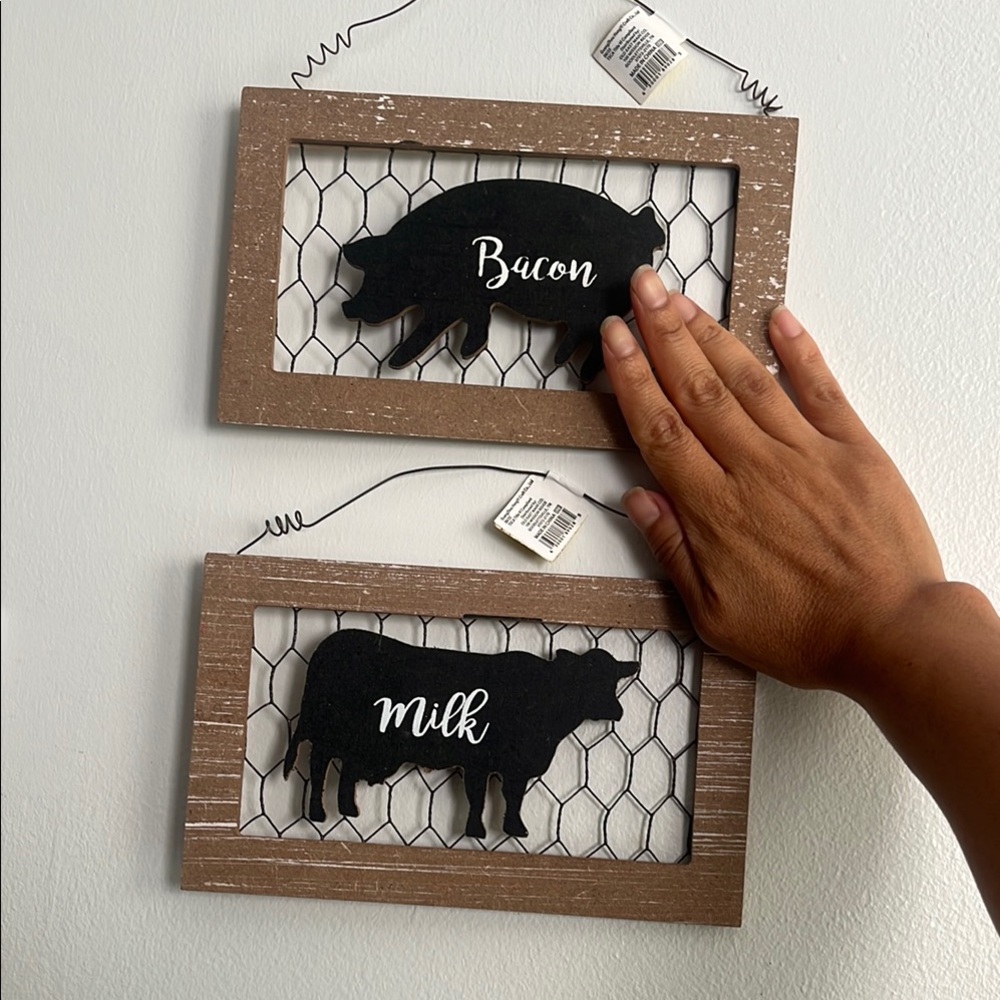 Rustic Black and Brown Farm Animal Wall Decor Set